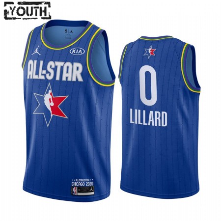 Portland Trail Blazers Damian Lillard 0 2020 All-Star Jordan Brand Sininen Pelipaidat Swingman - Lasten